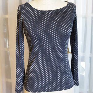 Black with White Dots New York & Co Long Sleeve Shirt